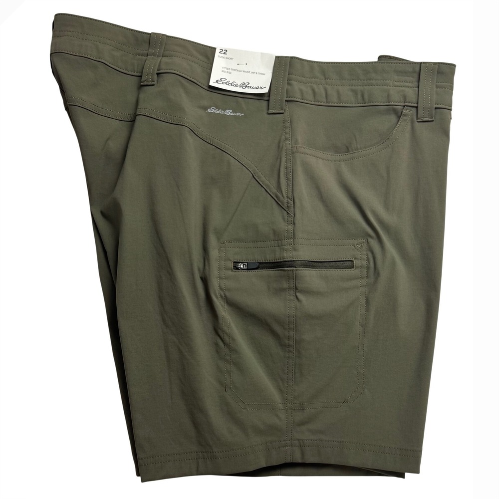 Eddie Bauer First Ascent Guide Pro Shorts Womens 22W Slatgreen Mid Rise Stretch